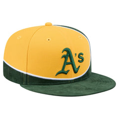 Athletics Retro Split Corduroy Snapback Hat Green/Gold
