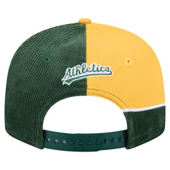 Athletics Retro Split Corduroy Snapback Hat Green/Gold