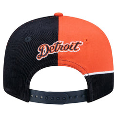 Detroit Tigers Retro Split Corduroy Snapback Hat Navy/Orange