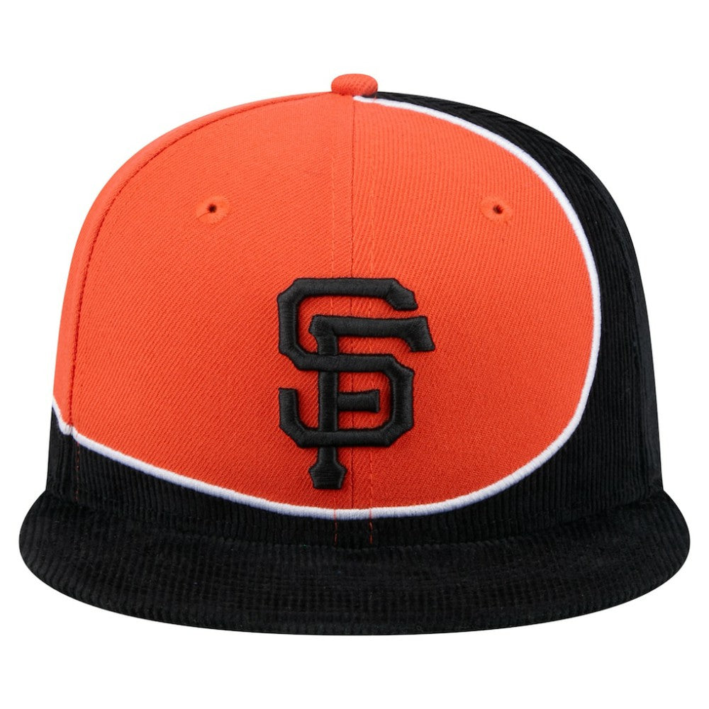 San Francisco Giants Retro Split Corduroy Snapback Hat Black/Orange