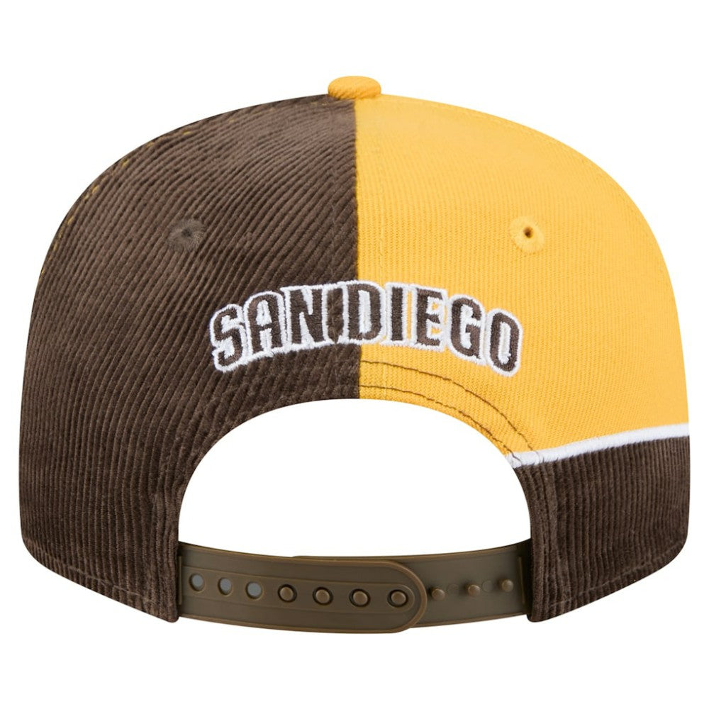 San Diego Padres Retro Split Corduroy Snapback Hat Brown/Gold