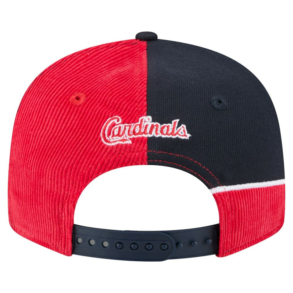 St. Louis Cardinals Retro Split Corduroy Snapback Hat Red/Navy