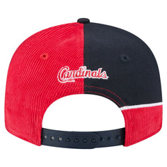 St. Louis Cardinals Retro Split Corduroy Snapback Hat Red/Navy