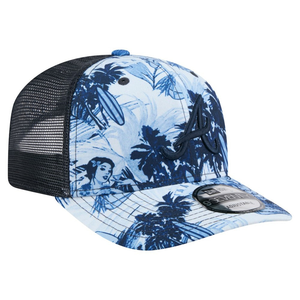 Atlanta Braves Hula Trucker 9SEVENTY Adjustable Hat Navy