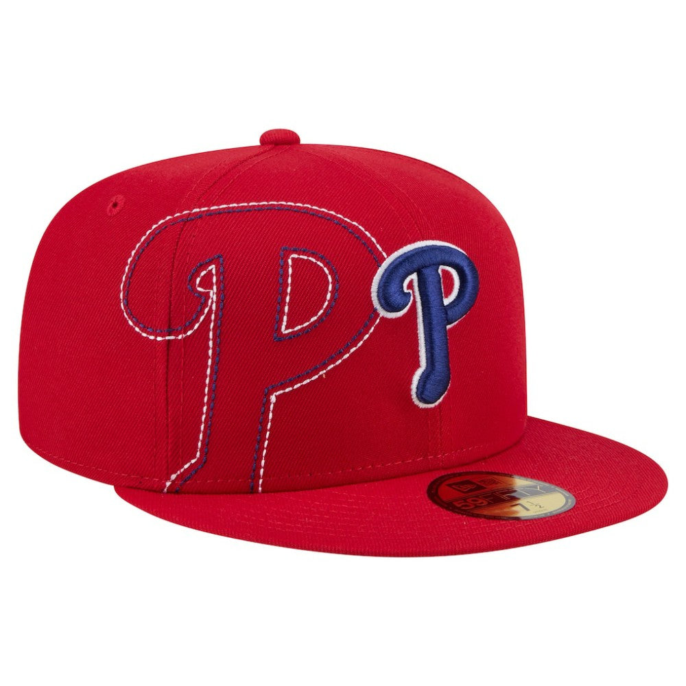 Philadelphia Phillies Yarn Stitch 59FIFTY Fitted Hat Red