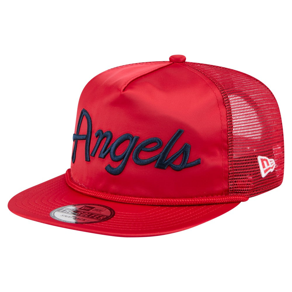 Los Angeles Angels Retro Satin Script Golfer Adjustable Hat Red