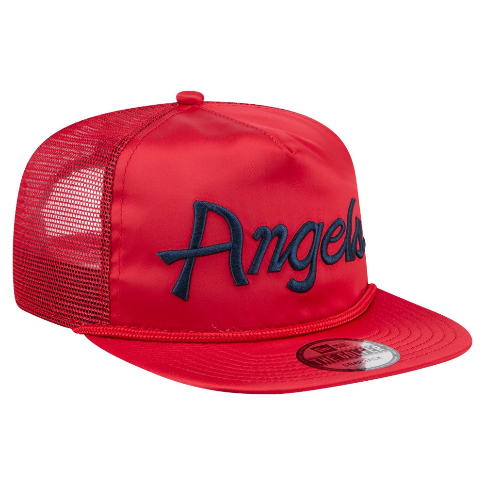 Los Angeles Angels Retro Satin Script Golfer Adjustable Hat Red