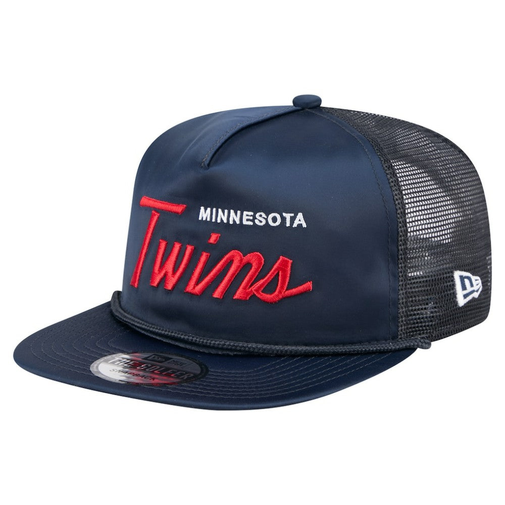 Minnesota Twins Retro Satin Script Golfer Adjustable Hat Navy