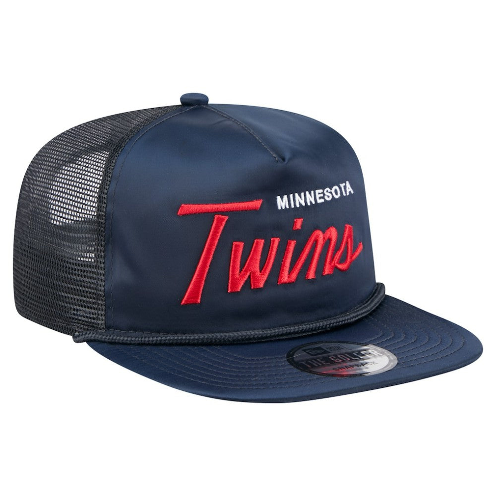 Minnesota Twins Retro Satin Script Golfer Adjustable Hat Navy