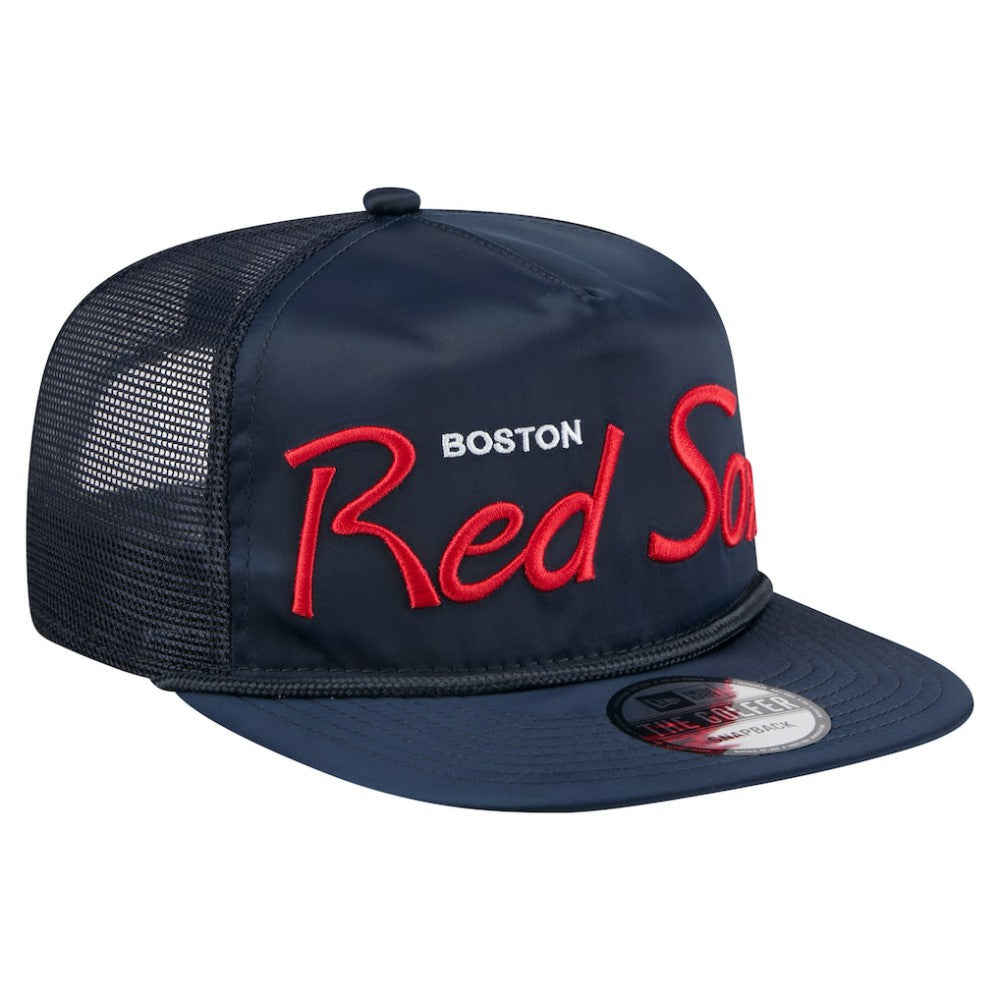Boston Red Sox Retro Satin Script Golfer Adjustable Hat Navy