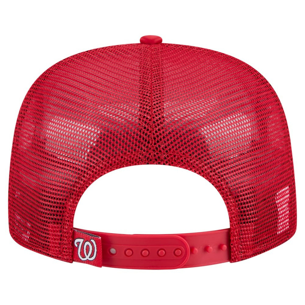 Washington Nationals Retro Satin Script Golfer Adjustable Hat Red