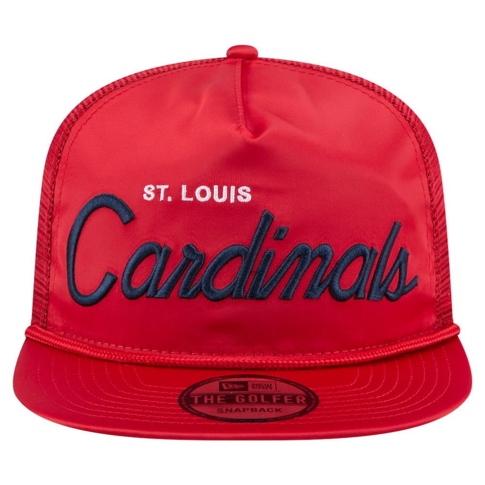 St. Louis Cardinals Retro Satin Script Golfer Adjustable Hat Red