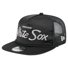 Chicago White Sox Retro Satin Script Golfer Adjustable Hat Black
