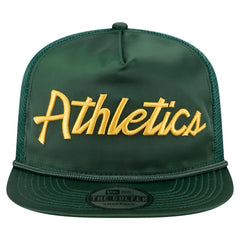 Athletics Retro Satin Script Golfer Adjustable Hat Green