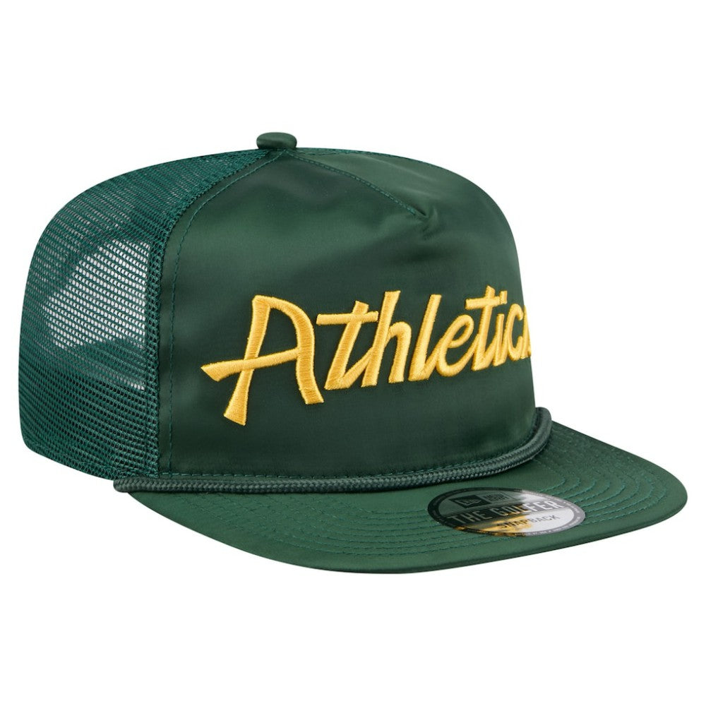 Athletics Retro Satin Script Golfer Adjustable Hat Green