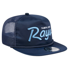 Tampa Bay Rays Retro Satin Script Golfer Adjustable Hat Navy