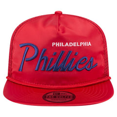 Philadelphia Phillies Retro Satin Script Golfer Adjustable Hat Red