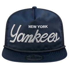 New York Yankees Retro Satin Script Golfer Adjustable Hat Navy