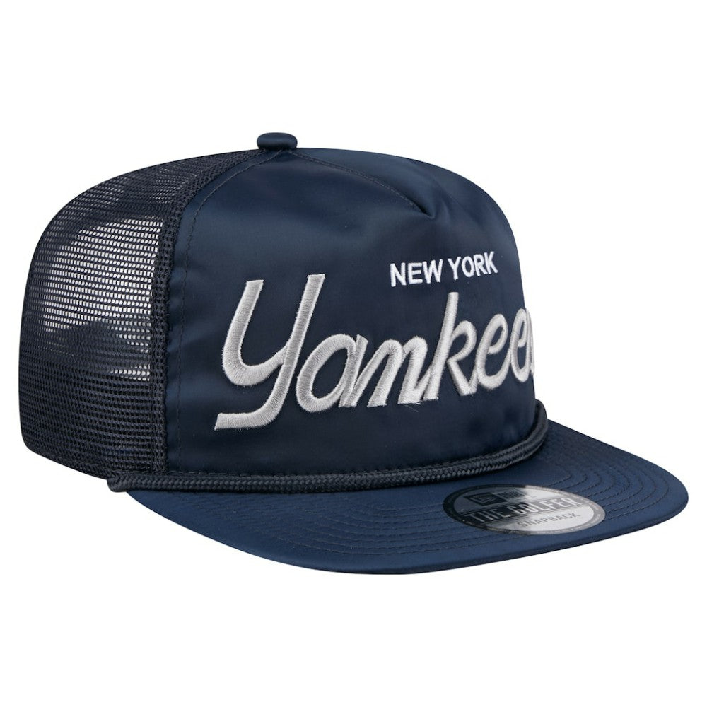 New York Yankees Retro Satin Script Golfer Adjustable Hat Navy