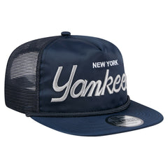 New York Yankees Retro Satin Script Golfer Adjustable Hat Navy