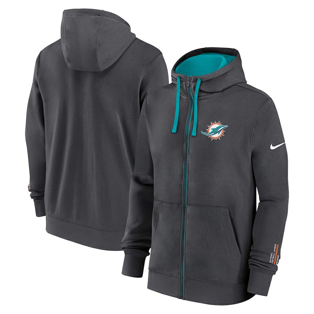 Miami Dolphins Primetime Club Full-Zip Hoodie - Anthracite cheap