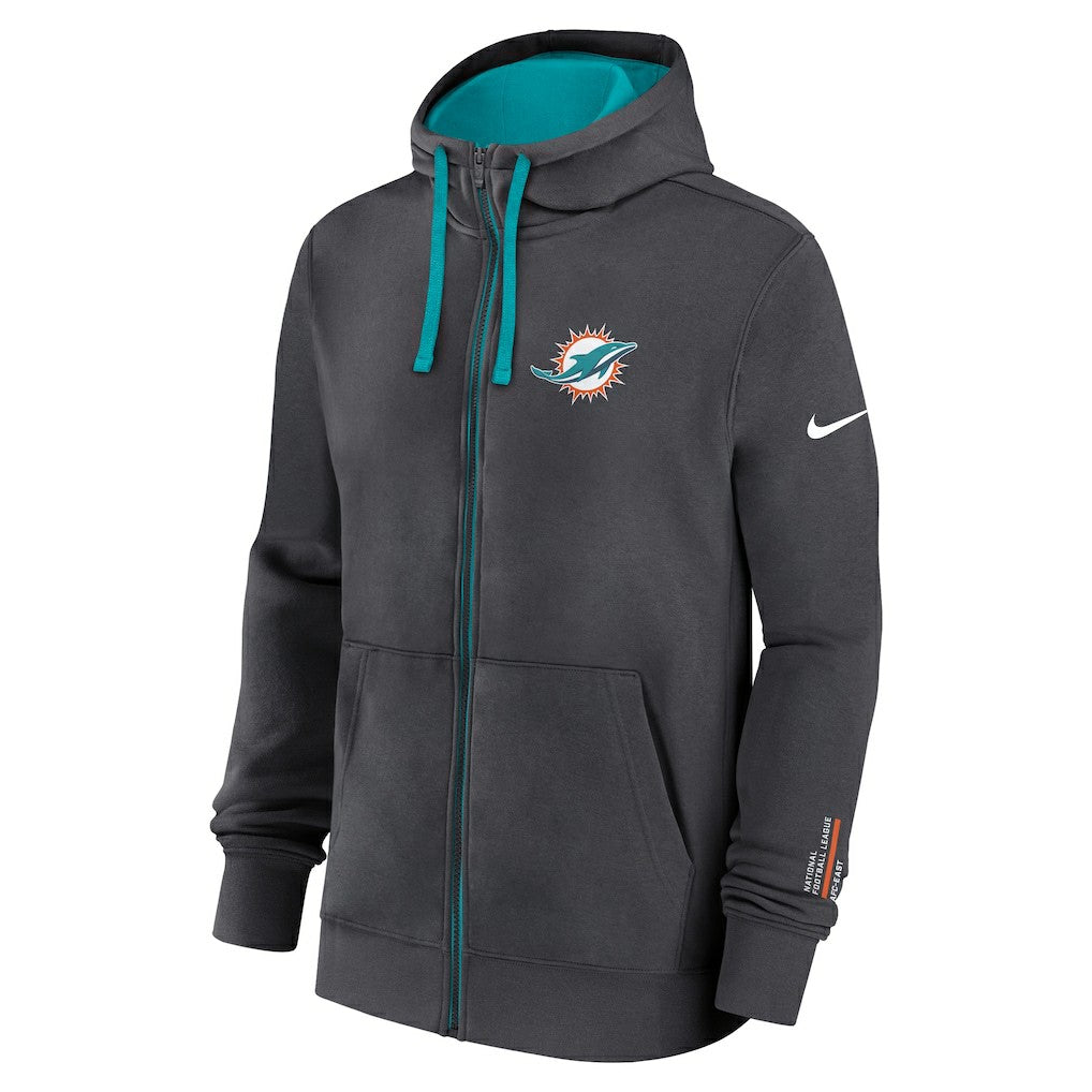 Miami Dolphins Primetime Club Full-Zip Hoodie - Anthracite cheap