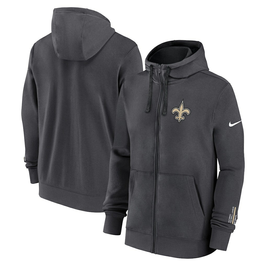 New Orleans Saints Primetime Club Full-Zip Hoodie - Anthracite on sale