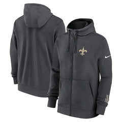 New Orleans Saints Primetime Club Full-Zip Hoodie - Anthracite on sale