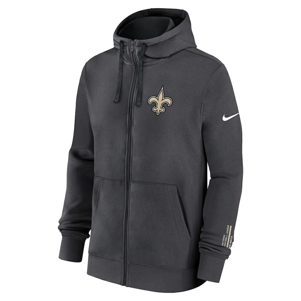 New Orleans Saints Primetime Club Full-Zip Hoodie - Anthracite on sale