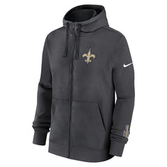 New Orleans Saints Primetime Club Full-Zip Hoodie - Anthracite on sale