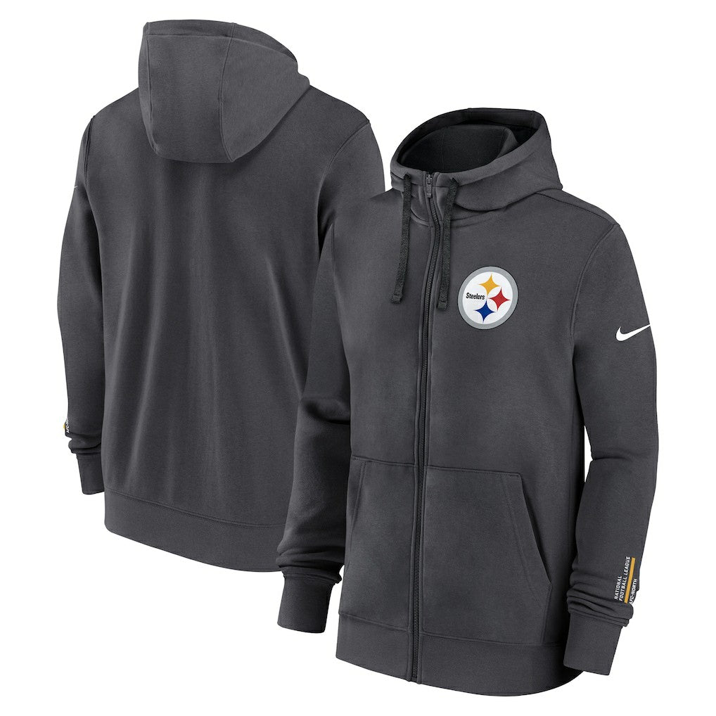 Pittsburgh Steelers Primetime Club Full-Zip Hoodie - Anthracite on sale