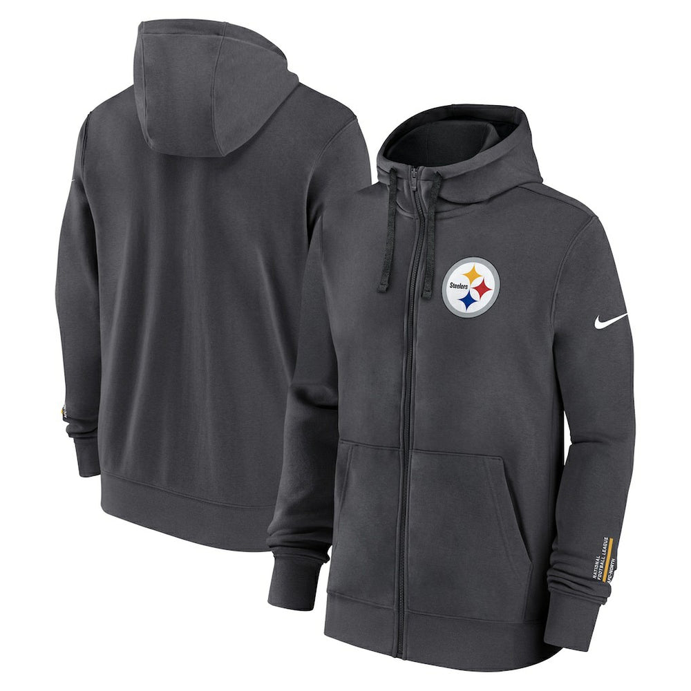 Pittsburgh Steelers Primetime Club Full-Zip Hoodie - Anthracite on sale