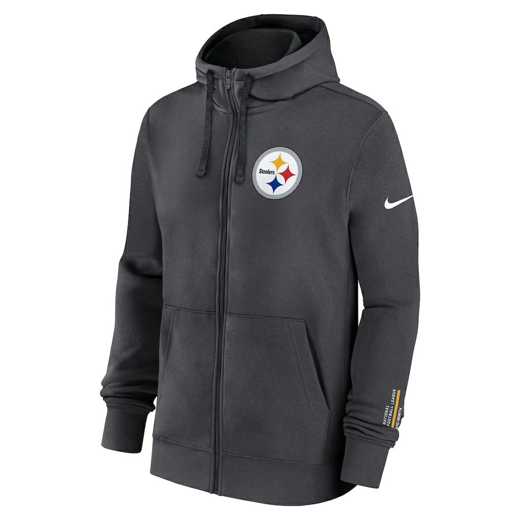 Pittsburgh Steelers Primetime Club Full-Zip Hoodie - Anthracite on sale