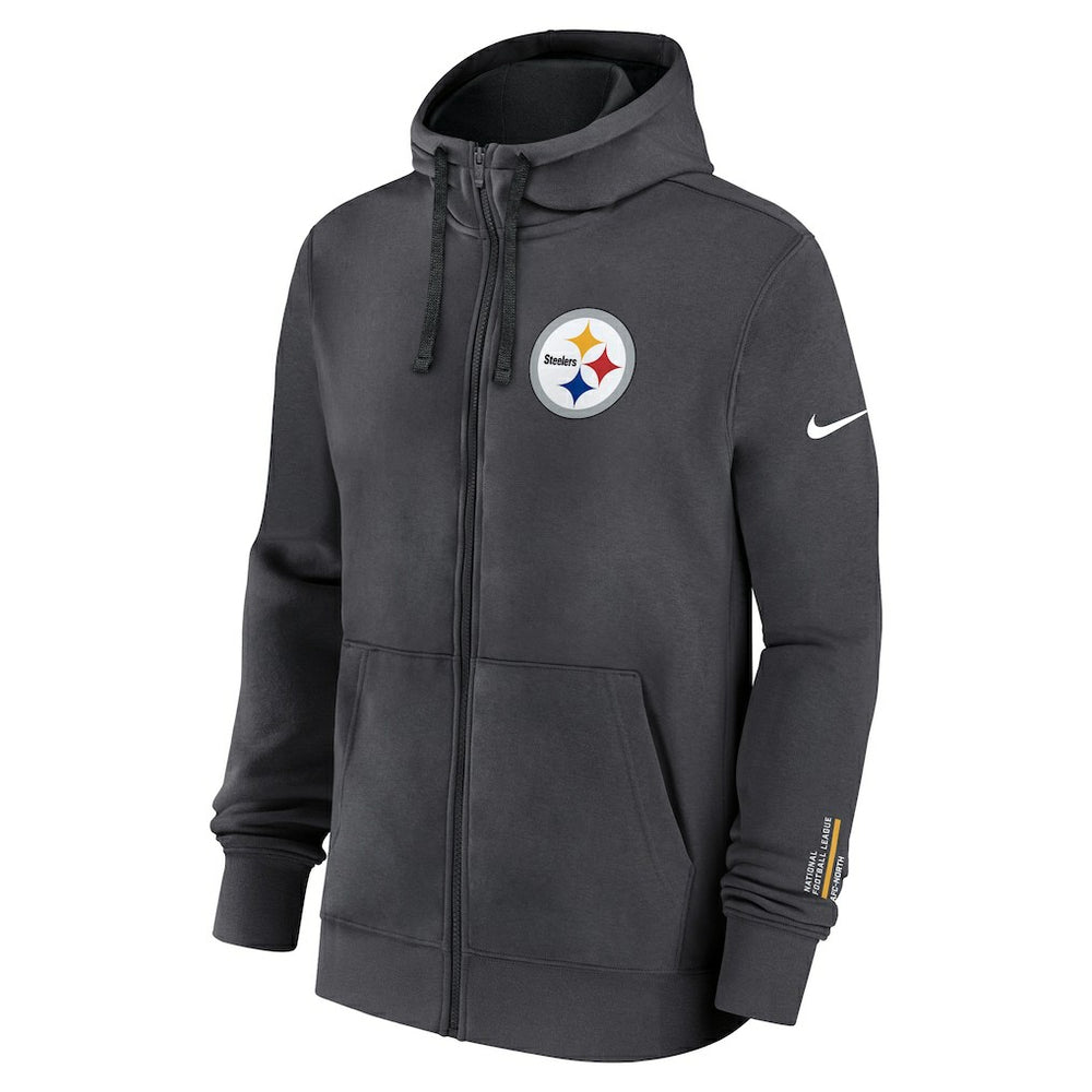 Pittsburgh Steelers Primetime Club Full-Zip Hoodie - Anthracite on sale