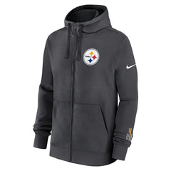 Pittsburgh Steelers Primetime Club Full-Zip Hoodie - Anthracite on sale