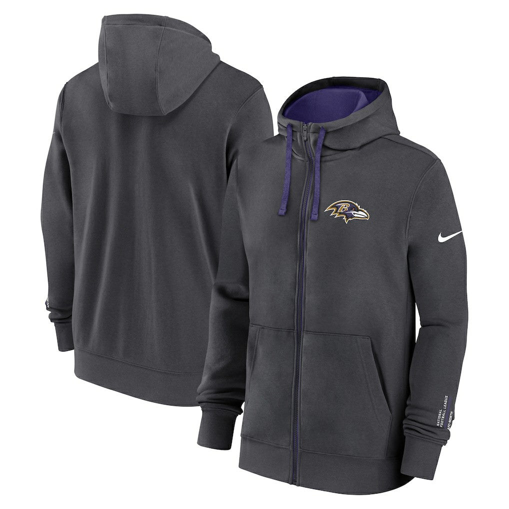 Baltimore Ravens Primetime Club Full-Zip Hoodie - Anthracite discount