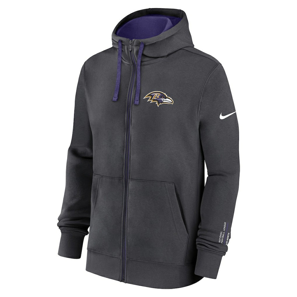 Baltimore Ravens Primetime Club Full-Zip Hoodie - Anthracite discount
