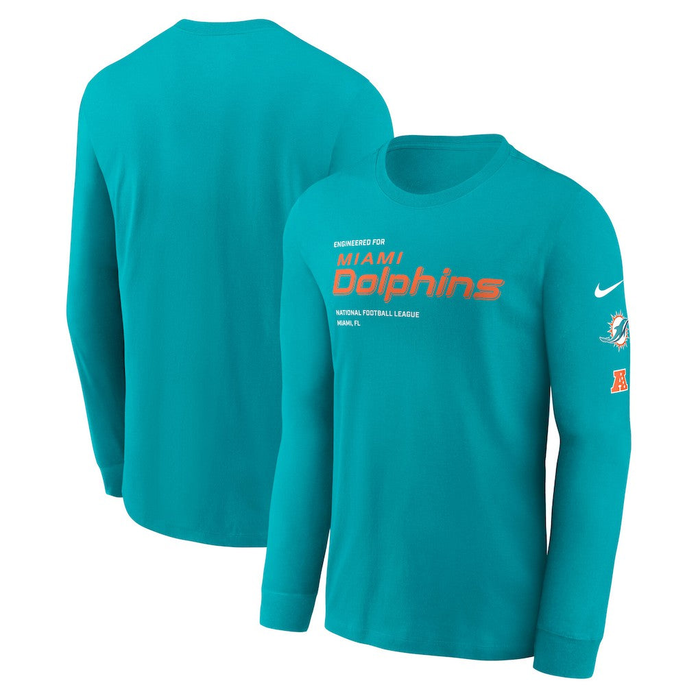 Miami Dolphins Play to Win Essential Long Sleeve T-Shirt - Aqua on sale