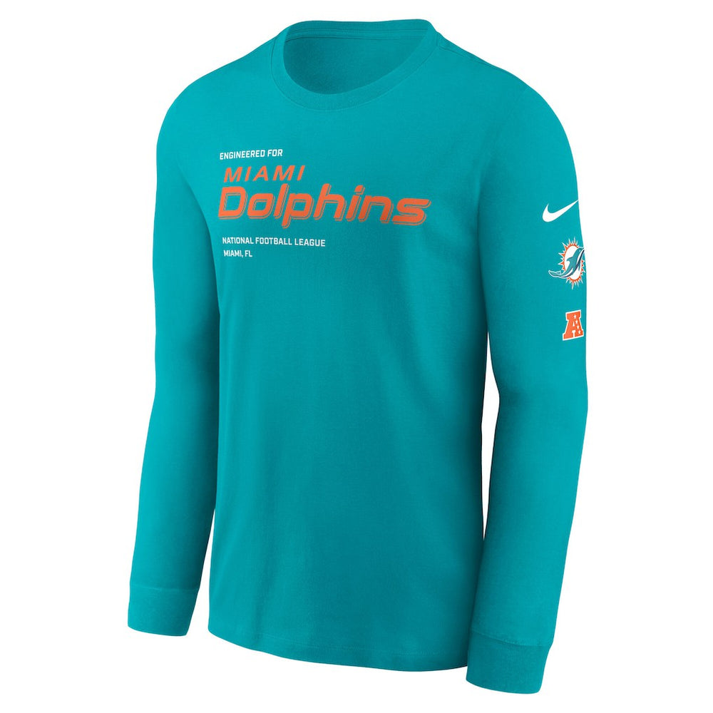 Miami Dolphins Play to Win Essential Long Sleeve T-Shirt - Aqua on sale