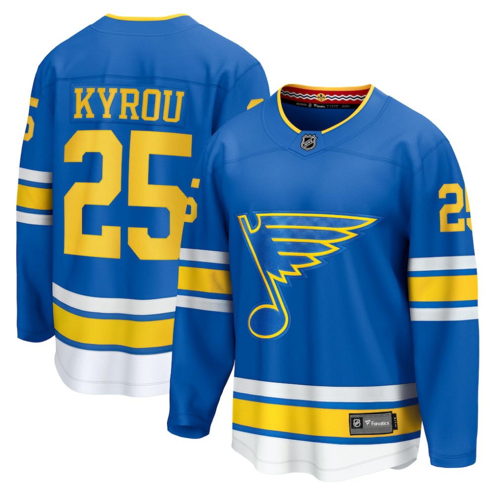 Jordan Kyrou St. Louis Blues Fanatics Home Breakaway Player Jersey - Blue Jerseys