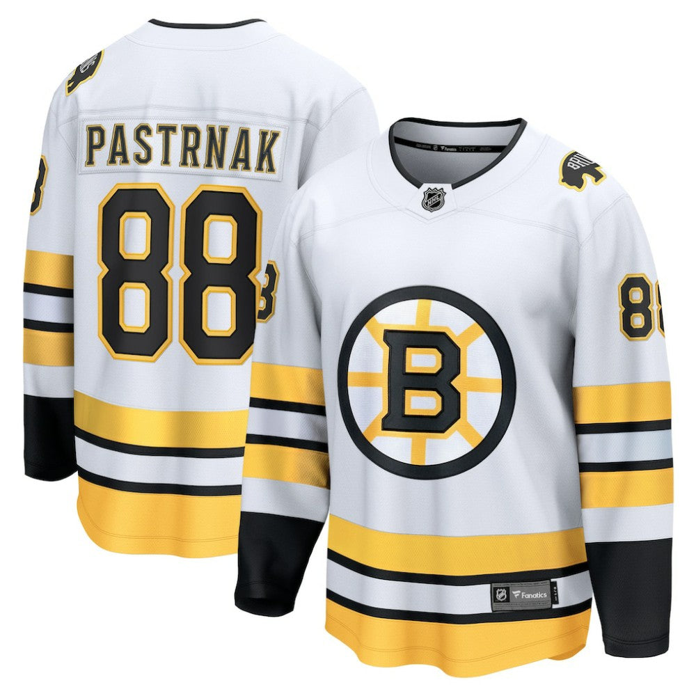David Pastrnak Boston Bruins Fanatics Away Breakaway Player Jersey - White Jerseys