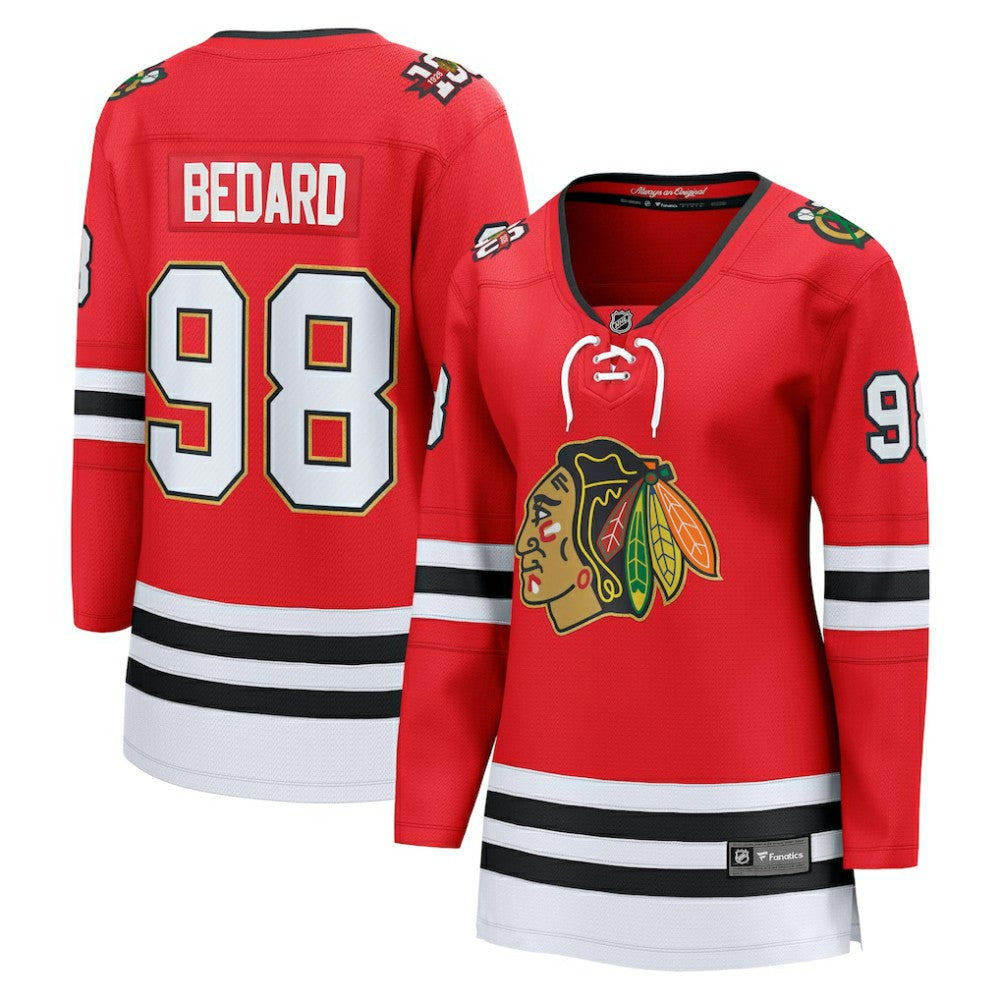 Connor Bedard Chicago Blackhawks Fanatics Women's Centennial Breakaway Player Jersey - Red Jerseys