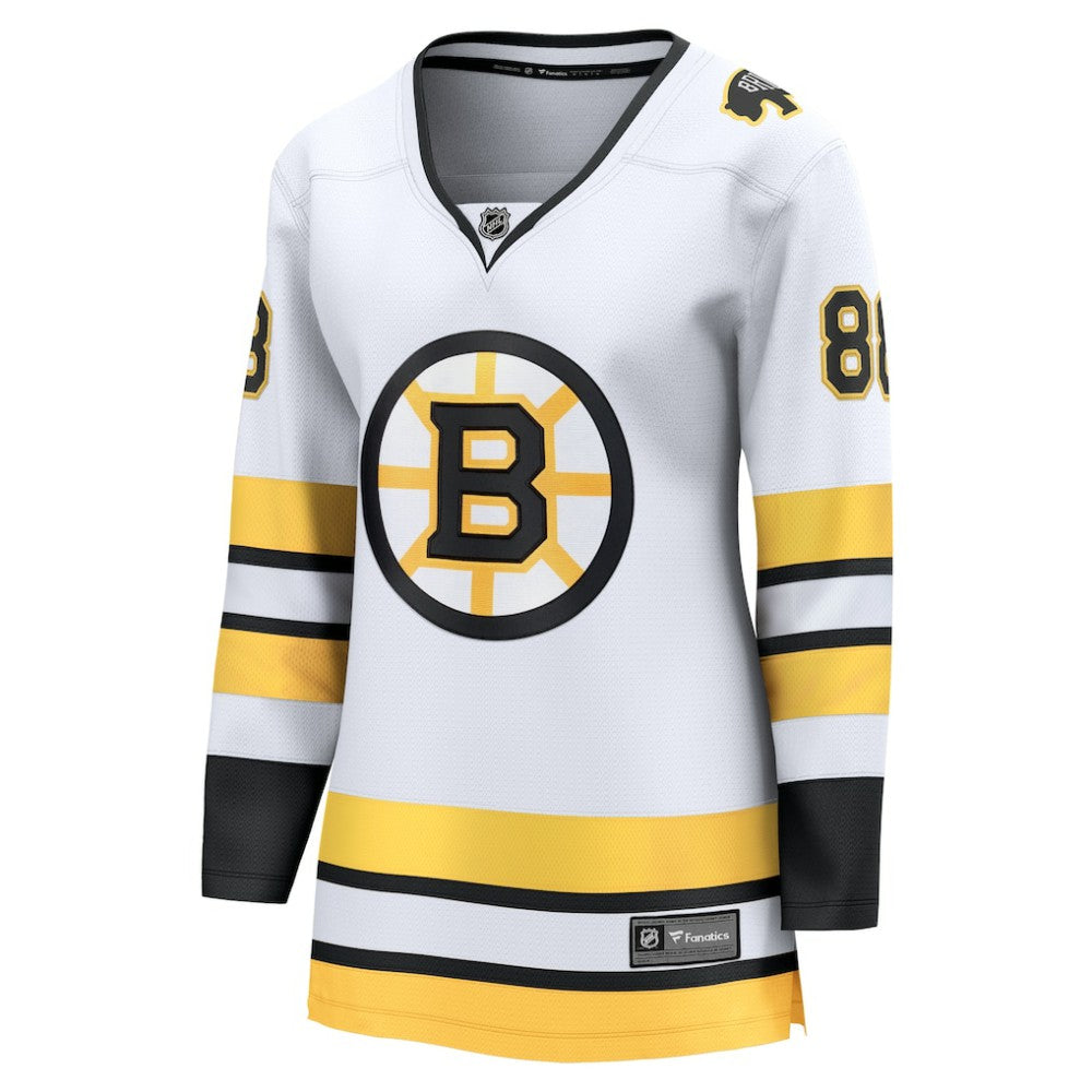 David Pastrnak Boston Bruins Fanatics Women's Away Breakaway Player Jersey - White Jerseys