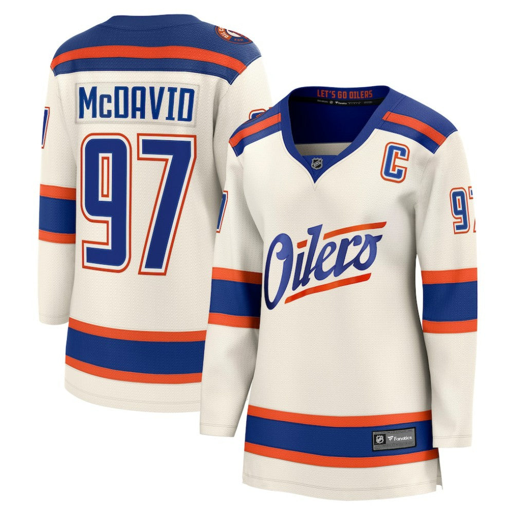 Connor McDavid Edmonton Oilers Fanatics Women's Alternate Breakaway Jersey - Light Beige Jerseys