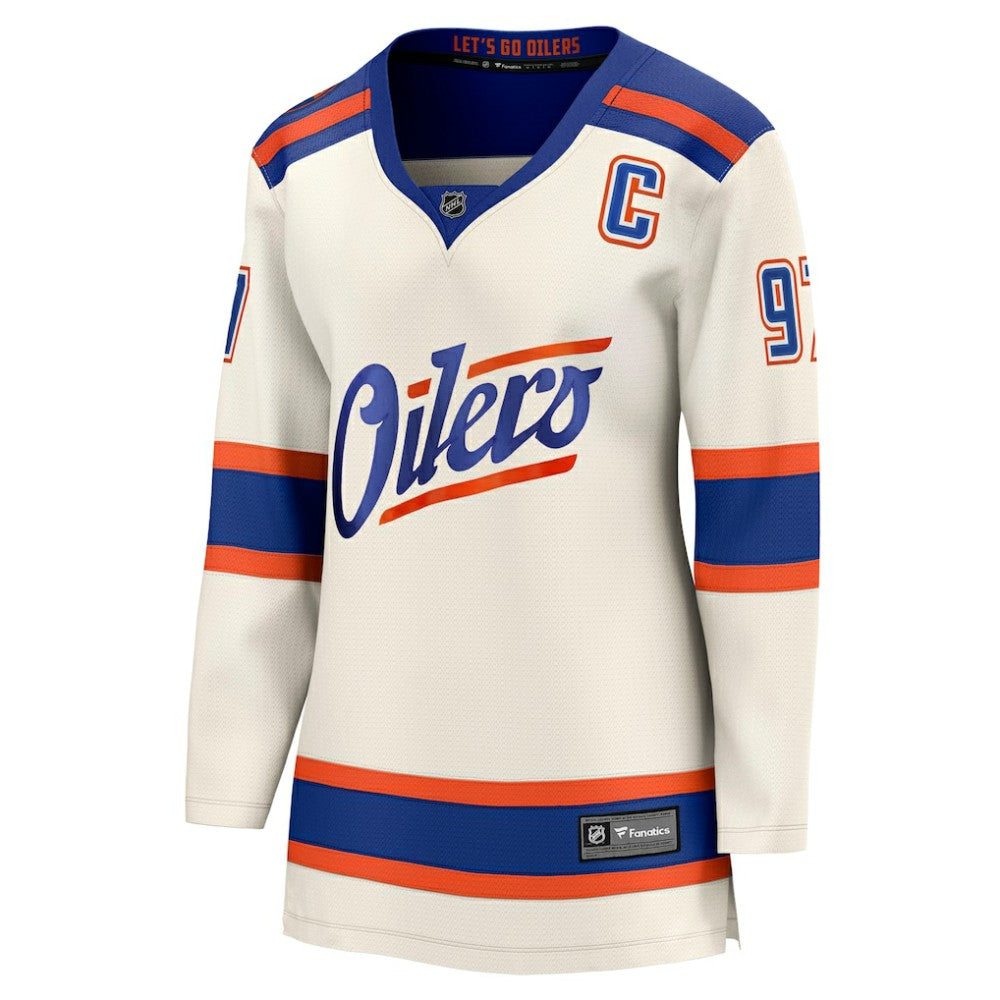 Connor McDavid Edmonton Oilers Fanatics Women's Alternate Breakaway Jersey - Light Beige Jerseys