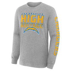 Los Angeles Chargers Hometown Sweep Legacy Long Sleeve T-Shirt - Heather Gray on sale