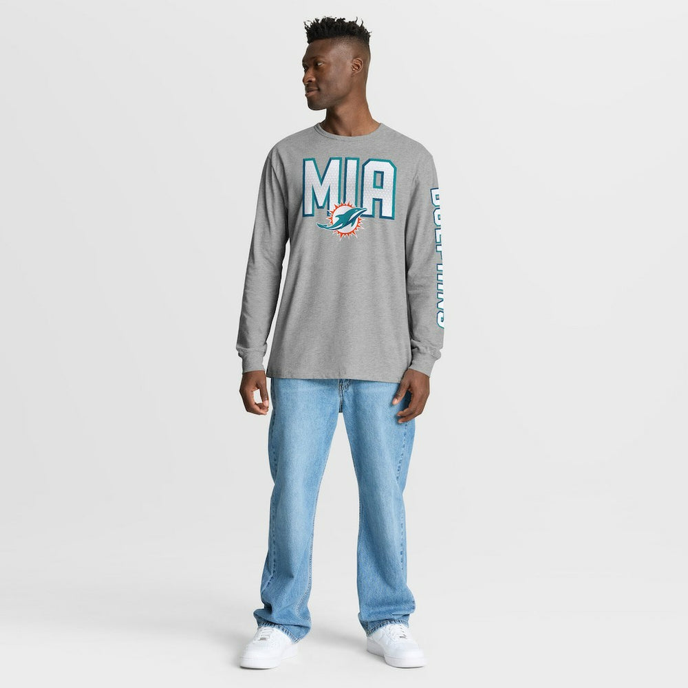 Miami Dolphins Hometown Sweep Legacy Long Sleeve T-Shirt - Heather Gray sale
