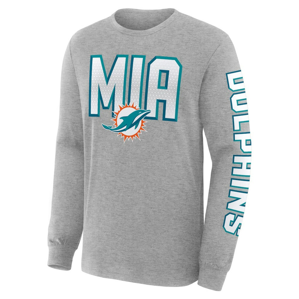 Miami Dolphins Hometown Sweep Legacy Long Sleeve T-Shirt - Heather Gray sale