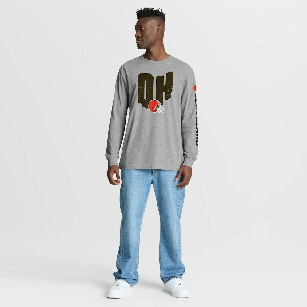 Cleveland Browns Hometown Sweep Legacy Long Sleeve T-Shirt - Heather Gray outlet