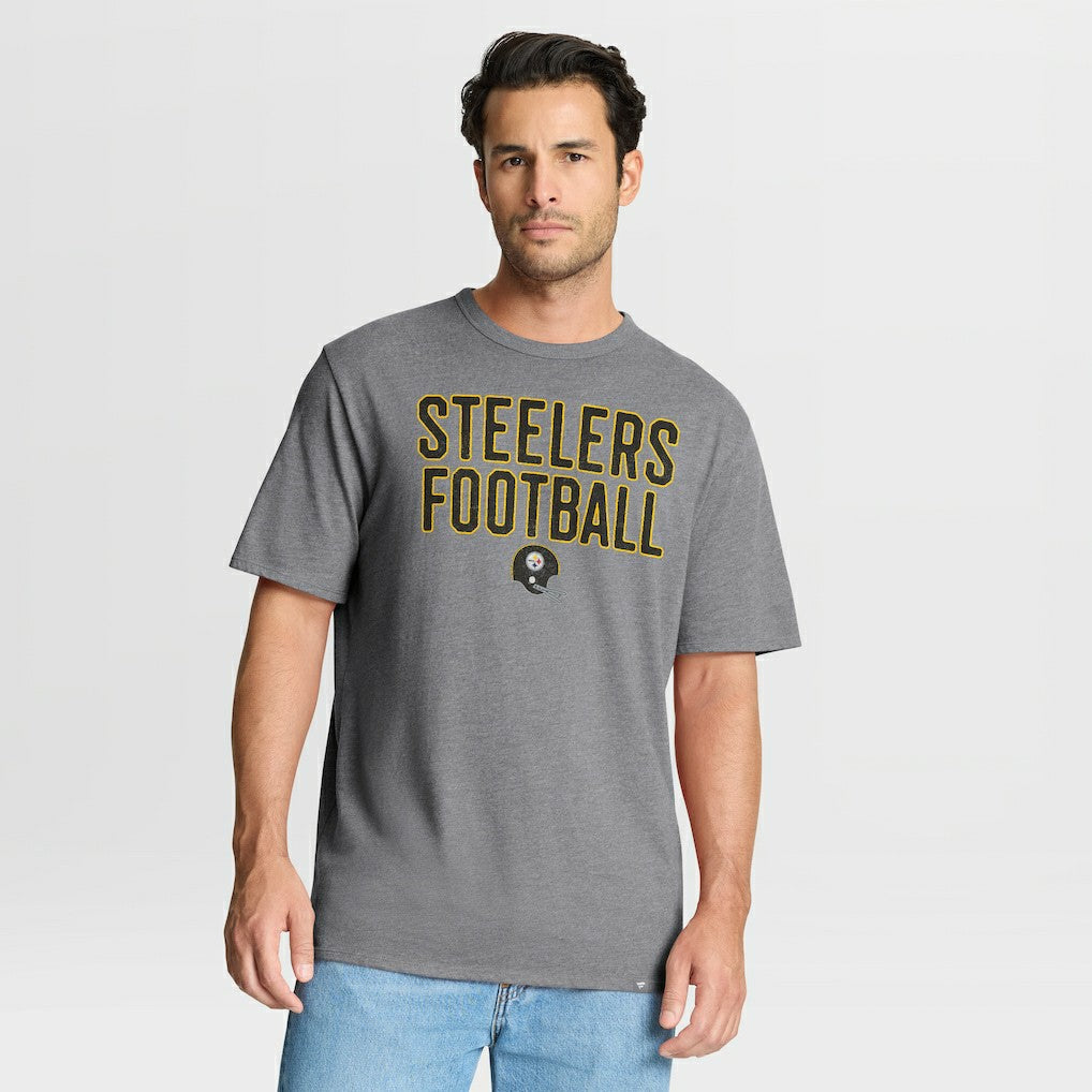 Pittsburgh Steelers First Down Tribute Tri-Blend T-Shirt - Heather Gray outlet